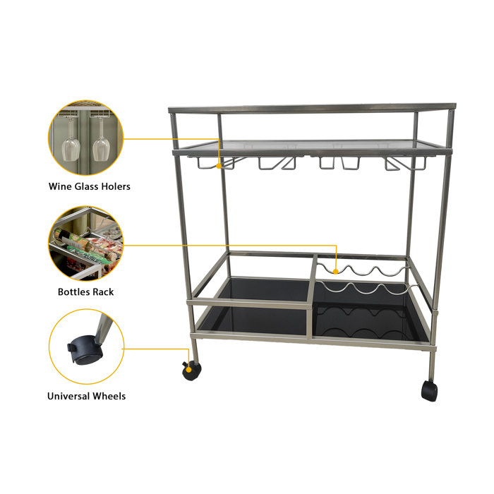 Mercer41 Farwa Bar Cart Wayfair